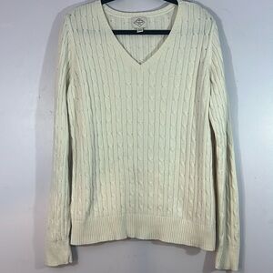 St. John’s bay ivory v neck cable knit sweater, XXLT